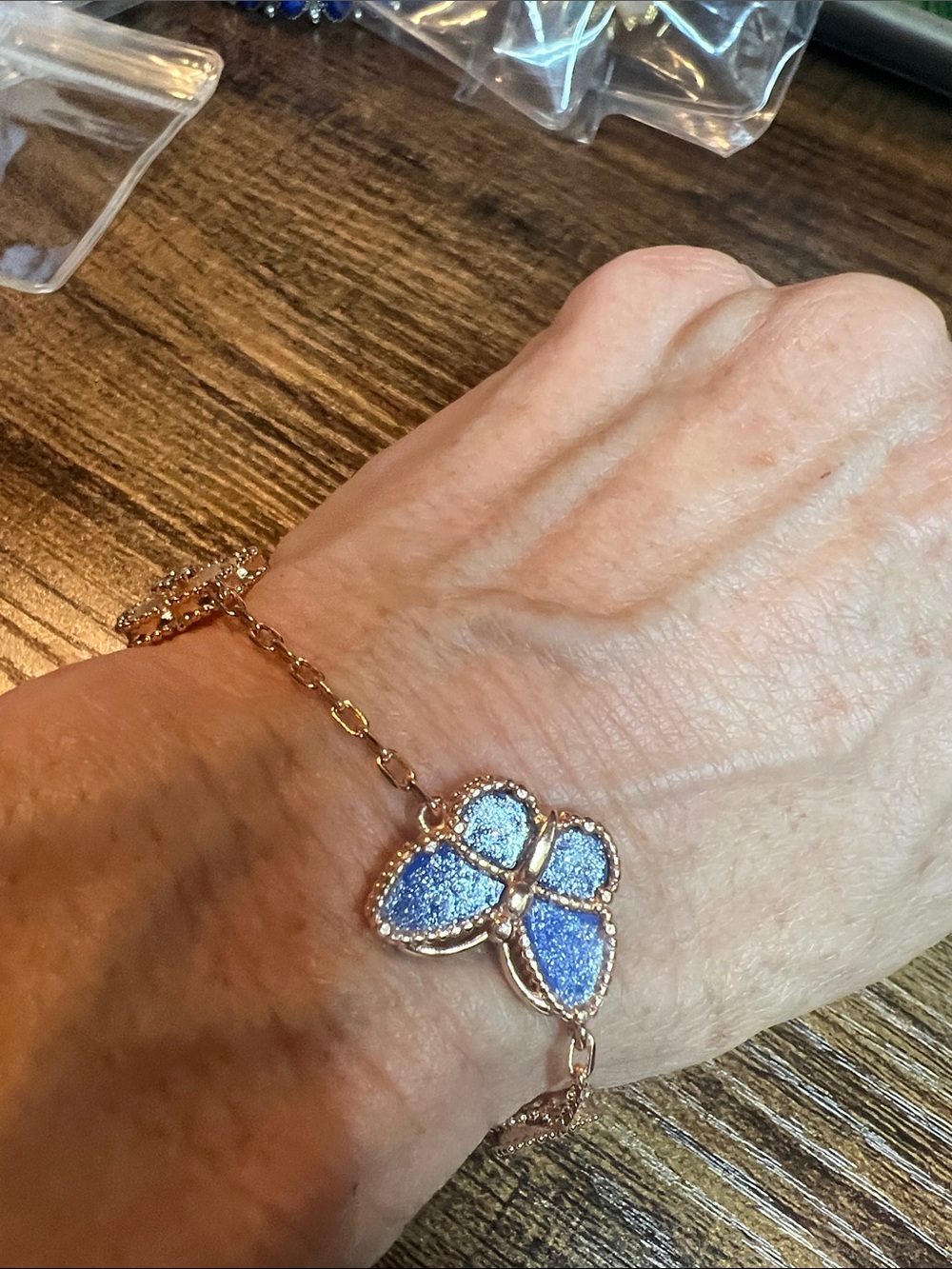 Blue Crystal Flower Bracelet - Women Jewelry